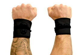 色：ブラック/ブラック Gymreapers 筋力リストラップ クロストレーニング オリンピック リフティング 強度 WODワークアウト 体操用 - 強力な手首サポ ート 男女兼用 - すべての手首サイズにフィ