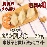【送料無料】選べる5点セット ★友盛★特色水餃子 1kg×5袋 中華料理 中華食材人気商品 中国名物 忘年会 …