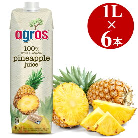 パイナップル ジュース 果汁100％ 1000ml×6本 ギリシャ産 無添加 パインアップル 紙パック 業務用 まとめ買い 濃縮還元 1L 送料無料
