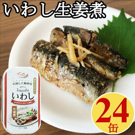 いわし 缶詰 生姜煮 100gx24缶 イワシ 鰯 缶詰め 業務用 まとめ買い 買い置き 備蓄 おつまみ 缶切り不要