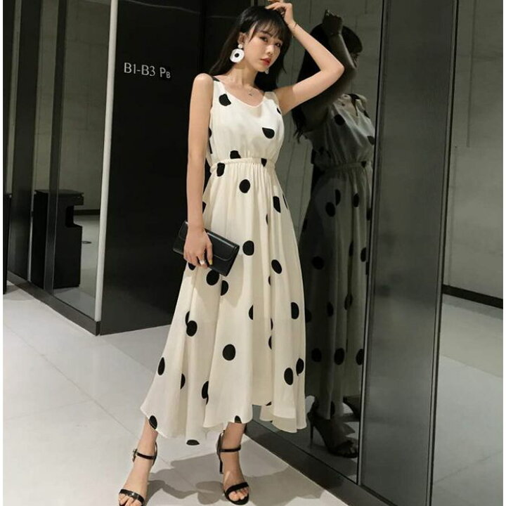 楽天市場 ロング ワンピース ドット おしゃれ バックシャン 大人 かわいい ノースリーブ 旅行 白 ホワイト 黒 ブラック 10代 代 30代 40代 Pots 楽天市場 ロング ワンピース ドット おしゃれ バックシャン 大人 かわいい ノースリーブ 旅行 白 ホワイト 黒 ブラック 10代 代 30代 40代 Pots