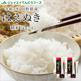 お米　送料無料 令和7年産 山形県産 はえぬき 精米 白米 20kg(5kg×4) ※一部地域は別途送料追加 rhn2005