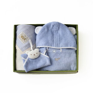 【 TENERITA 公式 】 6重ガーゼケット&フードツキバスタオル&くまさんセット | おくるみ ベビー タオル ブランケット 6重ガーゼ 日本製 テネリータ ギフト プレゼント お祝い 出産祝い