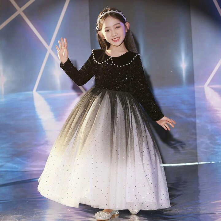 楽天市場】ピアノ発表会ドレス 黒 グラデーション オシャレ 子供ドレス 