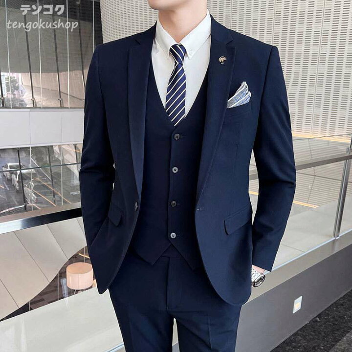楽天市場】全5色 スーツ メンズ 3点セット 2点セット 紳士服 結婚式