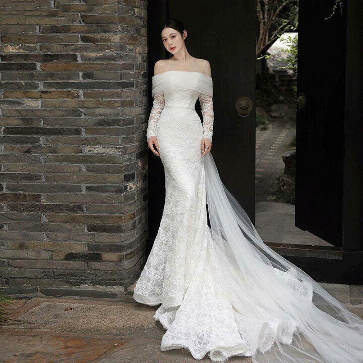 楽天市場】ウェディングドレス マーメイドライン 白 ドレス お花嫁  