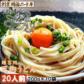 【愛されて130余年】うどん 饂飩 天狗うどん 贈答用 20人前 10袋 保存食 備蓄 非常食 お土産 国内製造 ギフト 鍋焼き 贈答 山形 天童 山本製麺 お祝い 内祝い 誕生日 引っ越し ご挨拶 乾麺 乾蕎麦 お取り寄せ 送料無料 防寒 非常食 保存食 備蓄