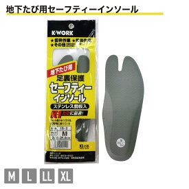 IS-2 地下たび用インソール 作業用 ワーク ウェア メンズ 工事 現場 土木 建築 安全 インソール 踏み抜き 防止 たび 足袋 中敷き ケイワーク