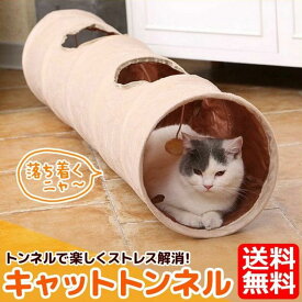 折りたたみ収納可能 猫トンネル 自立型 誘い玉付き 柔らか素材 猫用 カシャカシャ音 ペット 2穴付き おもちゃ キャットトンネル
