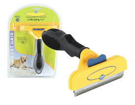 ペット ファーミネーター 短毛種用 ヘアボール(毛球症)対策 大型犬 ブラシ 獣医師監修 ボタンを押 肌に優しくアンダーコート除去