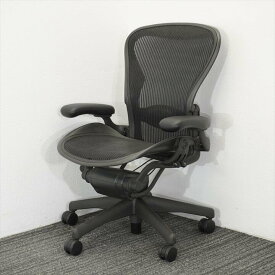 ハーマンミラー アーロンチェア 可動肘 ランバーサポート フル装備 Bサイズ グラファイト 特価品（2）　中古
