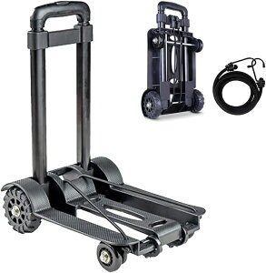 キャリーカート 折りたたみ式 台車 超コンパクト 静音 耐荷重量50KG 固定ロープ付き プレゼント