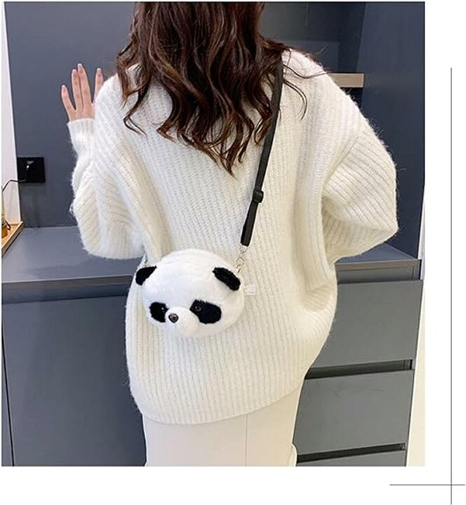 楽天市場】もこもこパンダ ファーバッグ 可愛いパンダのショルダー 