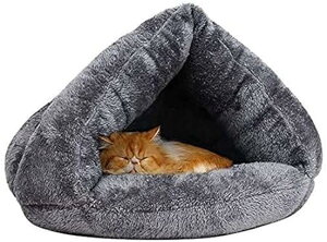 猫 ベッド ペット用寝袋 保温防寒 あったか 冬用 洗える ドーム型猫ハウス 小型犬 猫用 多機能2WAY 秋冬用 犬猫ベッド もこもこ あったか ぐっすり眠れる 猫ハウス 寝袋 室内用洗える ペット