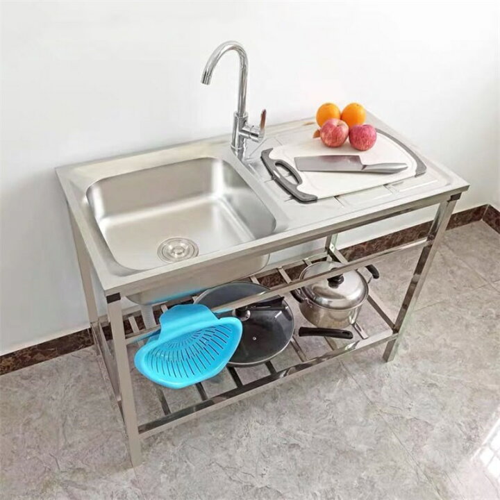 楽天市場】簡易式 キッチン用流し台 流し台 ステンレス製 75*40*75cm 