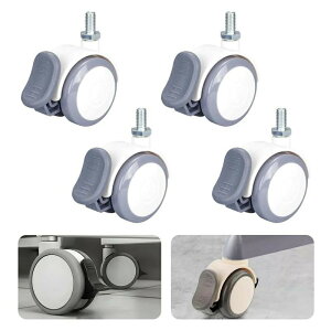 キャスター 4個セット 差し込む式 ネジ式 ブレーキ付き 取替え キャスター 360度回転 高耐久性 静音型 スタンディングデスク用 オフィスチェア用 オフィス用品