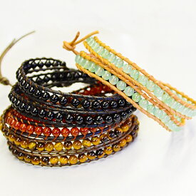 【ポイント20倍】 セレブで話題 2連巻き 高品質 天然石(4mm)・レザーブレスレット パワーストーン 天然石 腕輪 アクセサリー レディース メンズ 厄除け 風水 お守り カジュアルデザイン ファッション プレゼント かわいい ギフト