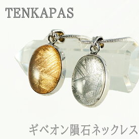 【タイムセール】 ナミビア産 ギベオン隕石 ペンダント ネックレス 15.5×11mm プラチナ仕上げsv925チェーン付き パワーストーン 天然石 アクセサリー
