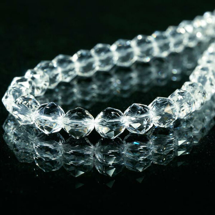 楽天市場】輝きが違う！ダイヤカット 5A級 天然 水晶 ネックレス φ8mm 