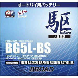 BG5L-BS �u���[�h �� �J�P�� �I�[�g�o�C�p ��֗p �o�b�e���[ �����\ �Q���^�C�v 12V