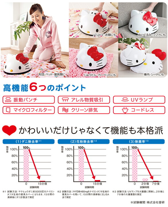 楽天市場】ハローキティ 充電式ふとんクリーナー KT-650｜ Hello Kitty 