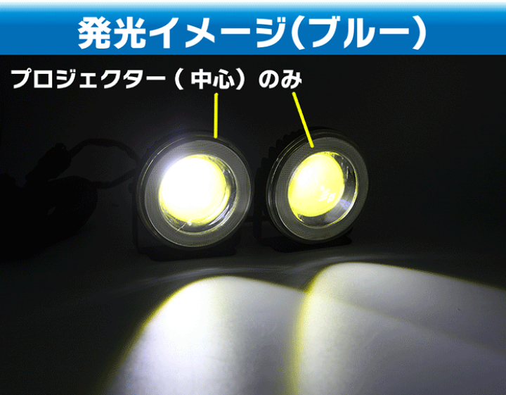 楽天市場】プロジェクター＆イカリング LEDフォグランプ φ70mm 12/24V