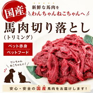 国産 馬肉 200g ペット用 生食用 赤身 切り落とし 犬 猫 ペットフード 生肉 冷凍 低脂肪 高たんぱく 手作…