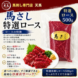 馬刺し ロース 500g 赤身 タレ2P付 特選ロース馬刺し 馬刺し専門店 ヘルシー お取り寄せ ギフト 贈り物 冷凍