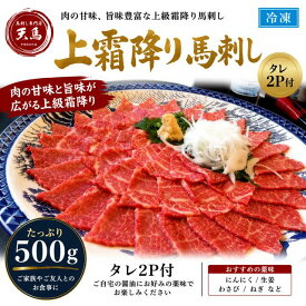 特選馬刺し　上霜降り500g　タレ2P付　［送料込］