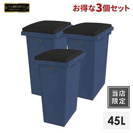 【送料無料】【3個セット】イーラボホーム つなげて分別用ペール45L ダークブルーゴミ箱 分別 45リットル ふた付き キッチン ごみ箱 ダストボックス プラスチック 天馬 日本製