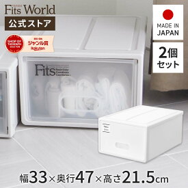 【送料無料】フィッツケース モノ S 2個セットfits 衣装ケース 収納ケース 収納ボックス ホワイト 白 おしゃれ 衣類 小物 天馬 日本製