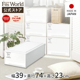 フィッツ 衣装ケース 押し入れ収納 モノトーン 収納ケース 収納ボックス 収納 ケース 引き出し 奥行74 幅39 白フィッツケース モノ ロング 天馬 公式 公式店 日本製