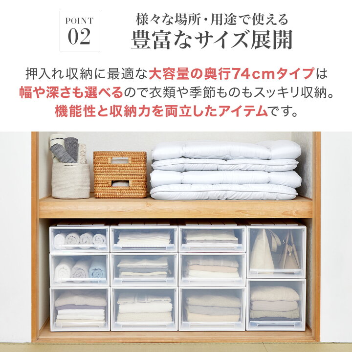 楽天市場】フィッツケース 74サイズ ホワイトクリア fits 衣装ケース 