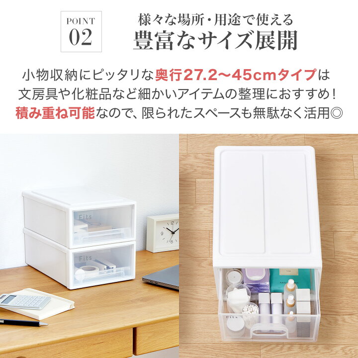 楽天市場】フィッツケース 小物収納サイズ ホワイトクリア fits 衣装 