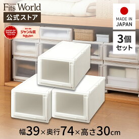 【送料無料】フィッツユニットケース(L) 3930 3個セット カプチーノフィッツ ユニット 奥行74 fits プラスチック 天馬 公式 公式店 日本製