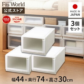 【送料無料】フィッツユニットケース(L) 4430 3個セット カプチーノフィッツ ユニット 奥行74 fits プラスチック 天馬 公式 公式店 日本製