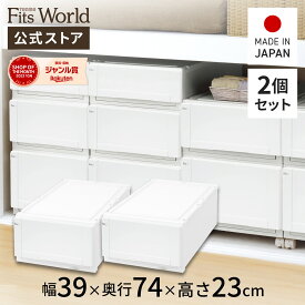 【送料無料】フィッツユニットケース（L）3923 2個セット ホワイトフィッツ ユニット 奥行74 fits プラスチック 天馬 公式 公式店 日本製