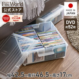 DVDいれと庫 ワイド収納ケース DVD 収納 ケース シンプル 収納ボックス フタ付き プラスチック 天馬 公式 公式店 日本製