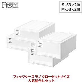 【送料無料】フィッツケース クローゼットサイズ人気組合せセットfits 衣装ケース 収納ケース 収納ボックス ホワイト おしゃれ 衣類 天馬 日本製