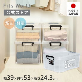 収納ボックス 頑丈 耐久性抜群 軽量 防災フタ付き コンテナボックス ロックス 530M クリア 衣類収納 押入れ収納 クローゼット収納 プラスチック 衣替え 衣替え収納 天馬 公式 公式店 日本製