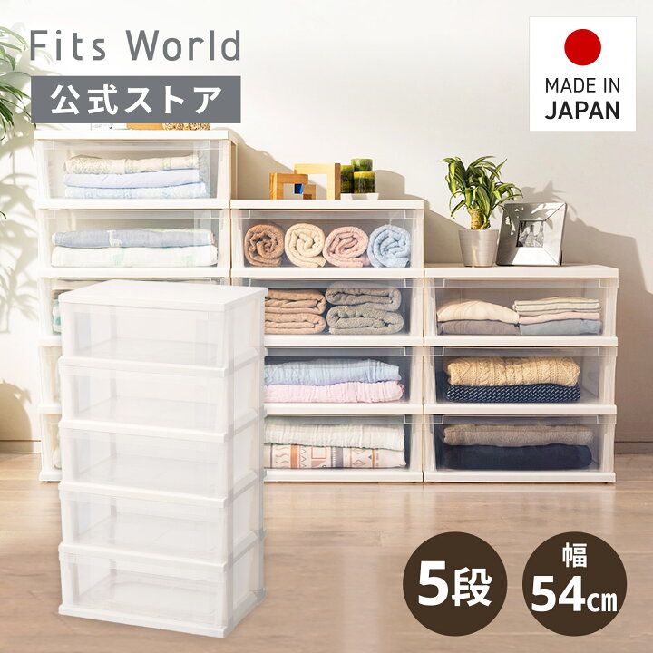 楽天市場】ストッカーワイド組立式 5段収納ケース プラスチック 