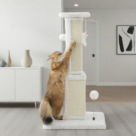 2025年新作登場 猫用スクラッチポール 猫爪とぎ ポール キャットタワー 極太 ロング 本体 おもちゃ 据え置き 猫タワー 上り下りしやすい 爪とぎポール 可愛い 子猫 大型猫