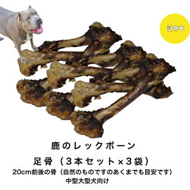 鹿 レッグボーン （3本入×3袋セット） 宮崎県 鹿骨 ジビエ 犬のおやつ 保存料不使用 大型犬のおやつ 犬用 おやつセット 犬のおやつ無添加 骨ガム 犬 ドッグおやつ 犬用おやつ 犬の骨 中型犬 大型犬 長持ちおやつ いぬおやつ 犬おやつ 大容量 噛む おやつ 硬い 長持ち 天然