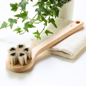 茶馬毛＆白馬毛のボディブラシ　日本製・天然毛（茶馬毛＆白馬毛）・天然木（ヒノキ）使用　天然素材100％のボディブラシ【楽ギフ_包装選択】