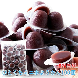 【送料無料】ひとくちミニ水ようかん 50個×2 個包装 | 和菓子 ようかん 羊羹 水ようかん 水羊羹 小倉 あんこ お徳用 大容量 得用 一口羊羹 一口サイズ 母の日 敬老の日 お祝い 文化祭 ギフト お茶請け お茶菓子 添加物不使用 あずきようかん スイーツ 自分用 買いまわり