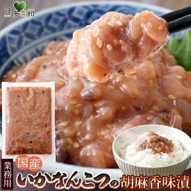 いかなんこつ胡麻香味漬け 500g | 冷凍 おつまみ 漬け 食品 軟骨 烏賊 ゴマ油 唐辛子 業務用 ご飯のお供 おかず 惣菜 大容量 するめいか 海産 ギフト 母の日 父の日 イカ 歯ごたえ 国産 業務用 大量 大容量 グルメ アレンジ 料理 珍味 塩辛 味付き軟骨 買い回り 買いまわり