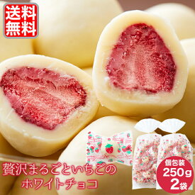 【送料無料】 贅沢まるごといちごのホワイトチョコ 250g×2 個包装 | チョコレート チョコ お菓子 イチゴ ホワイトデー バレンタインデー お返し 苺 女性 お菓子 乾燥 ギフト フリーズドライ フルーツ 果物 スイーツ イベント 洋菓子 おやつ 間食 デザート 買いまわり 大容量