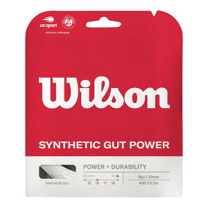�E�C���\�� Wilson �e�j�X�K�b�g �P���� �V���Z�e�B�b�N�K�b�g�p���[16�iSYNTHETIC GUT POWER 16�j 130 �z���C�g WRZ945100
