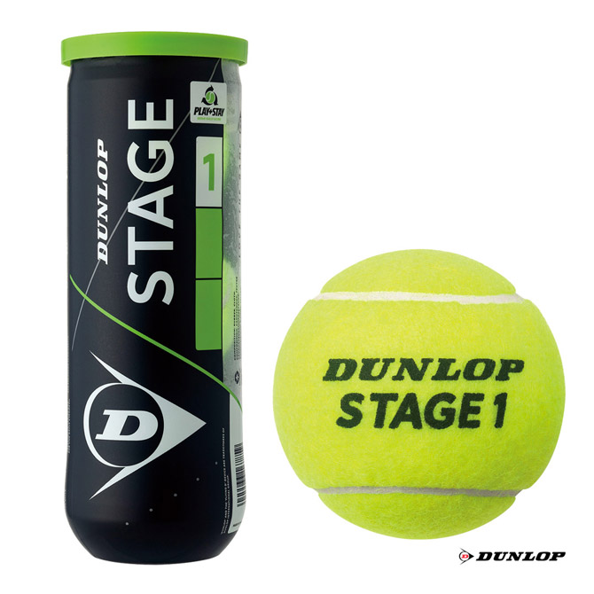 ダンロップ DUNLOP  テニスボール <br>STAGE GREEN ステージ グリーン 3球入り（1缶） <br>STG1GRC3DOZ