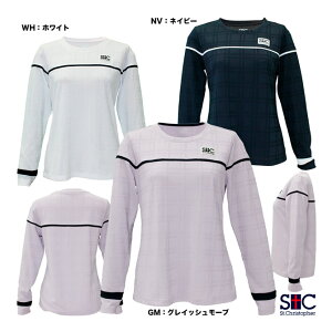 セントクリストファー St.Christopher テニスウェア レディス ジャガードチェックロングスリーブシャツ STC-BEW2457